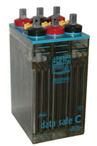Photo of wet cell UPS battery.